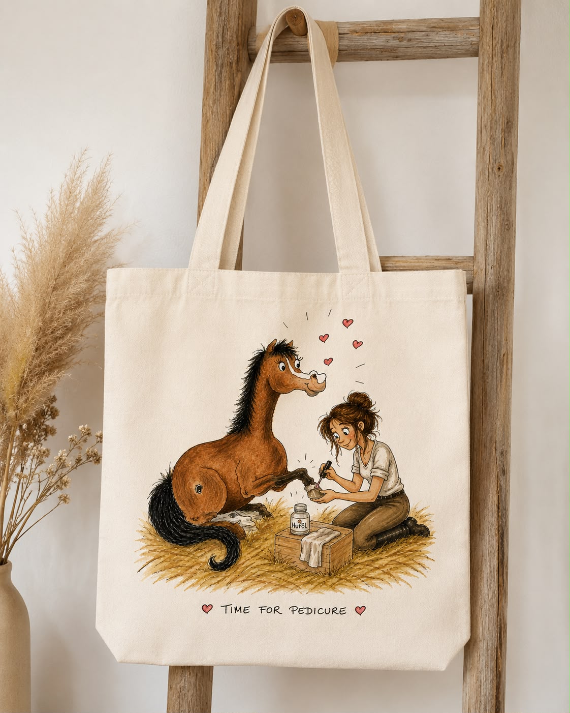 Huföl Stofftasche „Time for Pedicure“