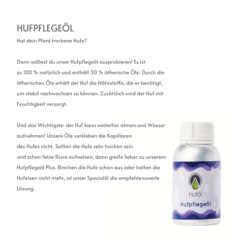 Huföl Produktfolder – Hufpflege für Pferde