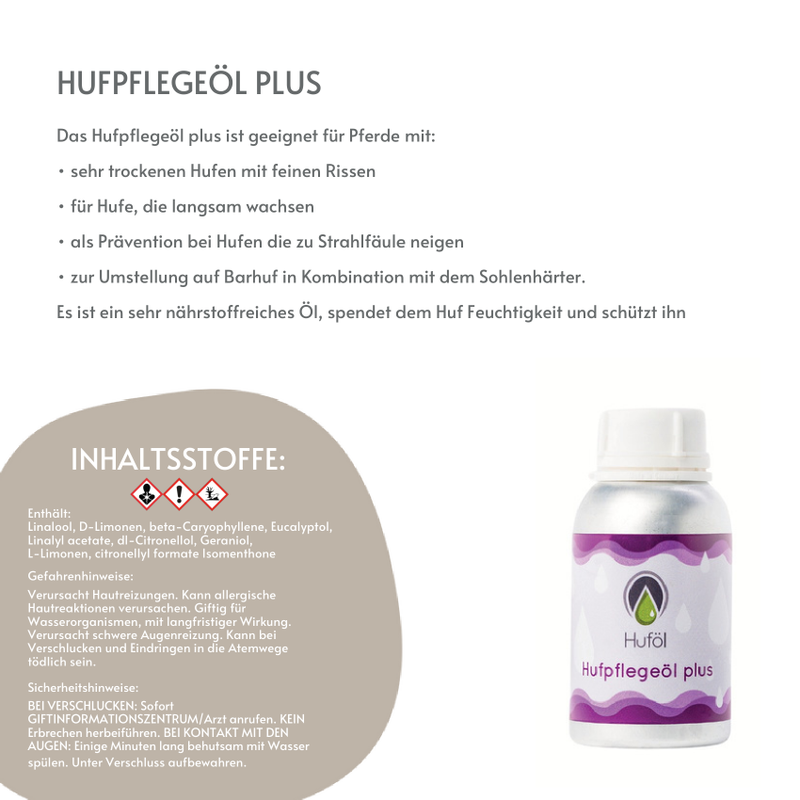 Huföl Produktfolder – Hufpflege für Pferde