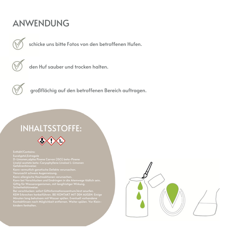 Huföl Produktfolder – Hufpflege für Pferde
