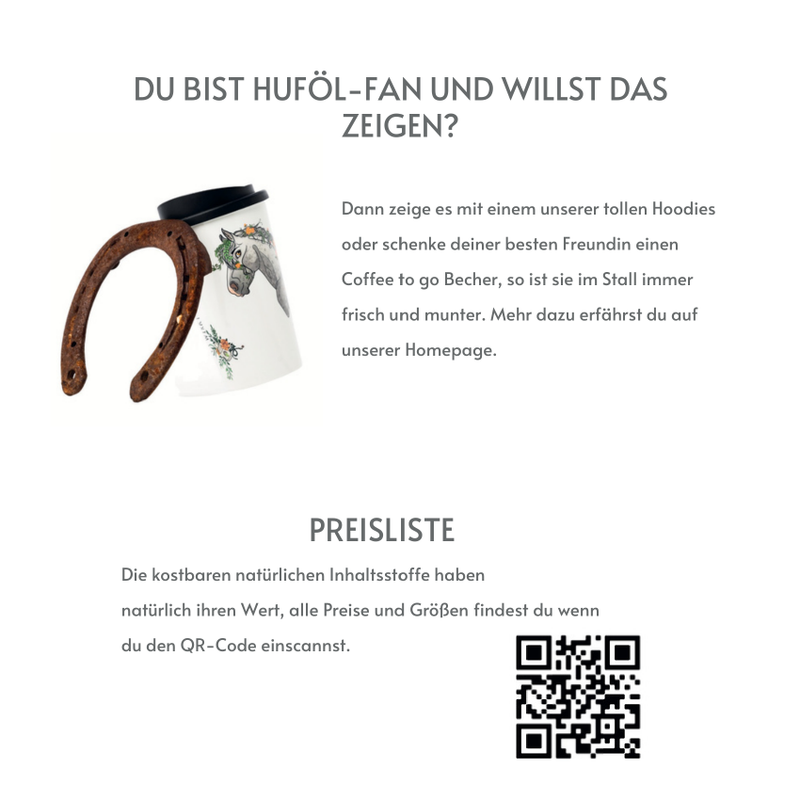 Huföl Produktfolder – Hufpflege für Pferde